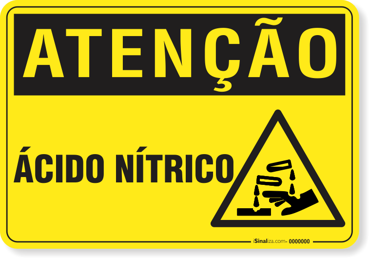 Placa Atenção Ácido Nítrico