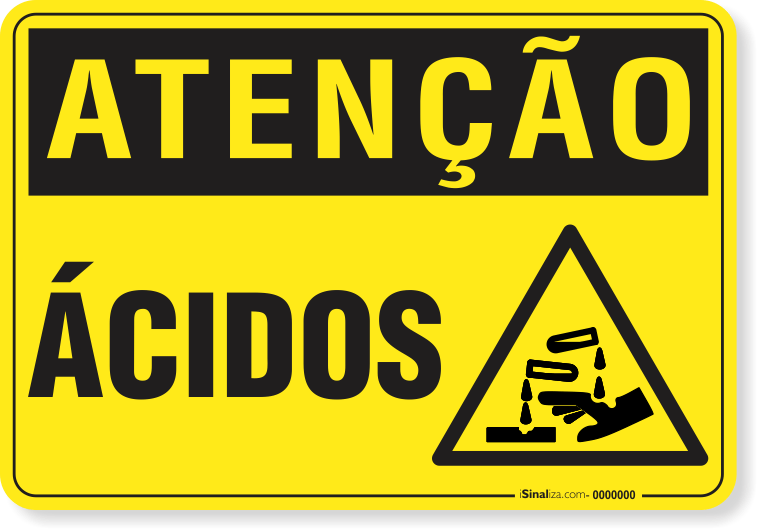 Placa Atenção Ácidos