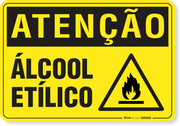 Placa Atenção Ácool Etíilico