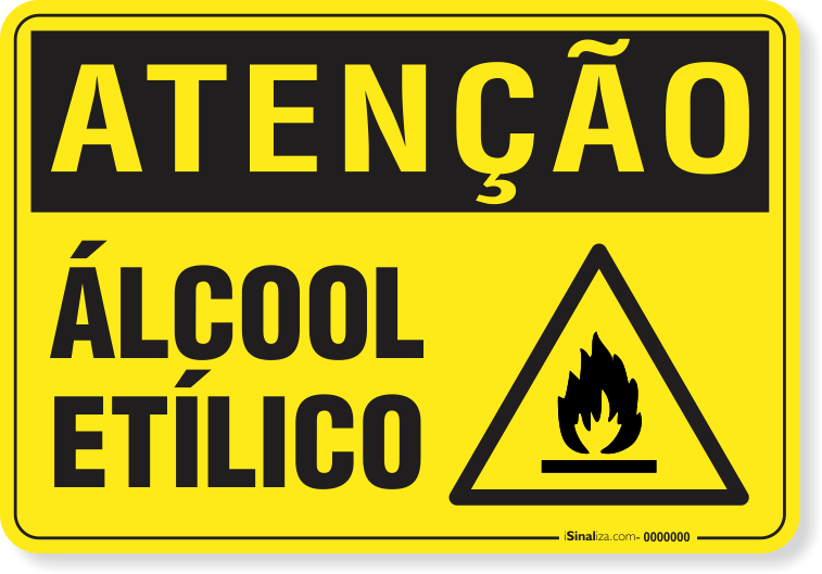 Placa Atenção Ácool Etíilico