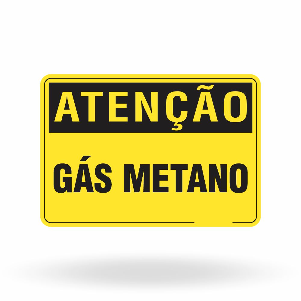 Placa Atenção - Gás Metano