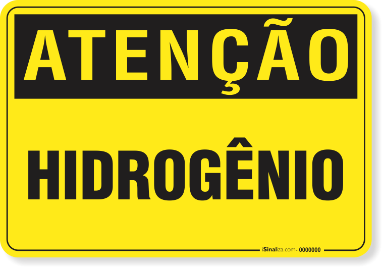 Placa Atenção Hidrogênio