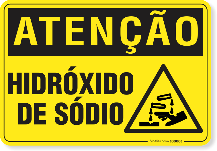 Placa Atenção Hidróxido De Sódio