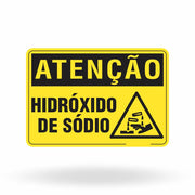 Placa Atenção - Hidróxido de Sódio