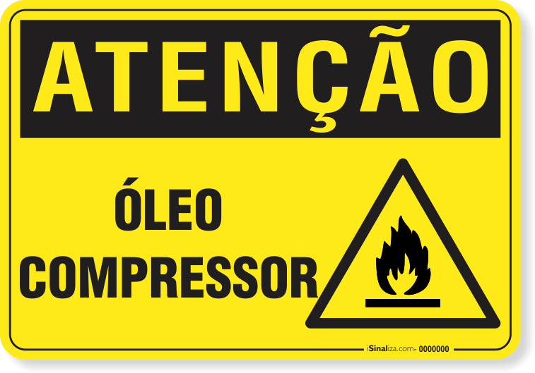 Placa de Atenção - Óleo Compressor