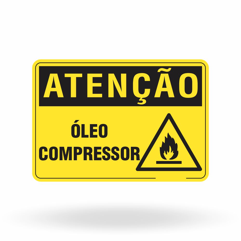 Placa Atenção - Óleo Compressor