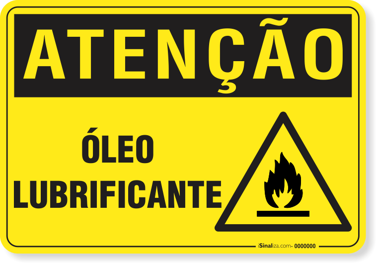 Placa de Atenção - Óleo Lubrificante