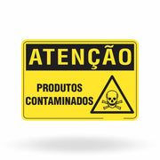 Placa Atenção - Produtos Contaminados