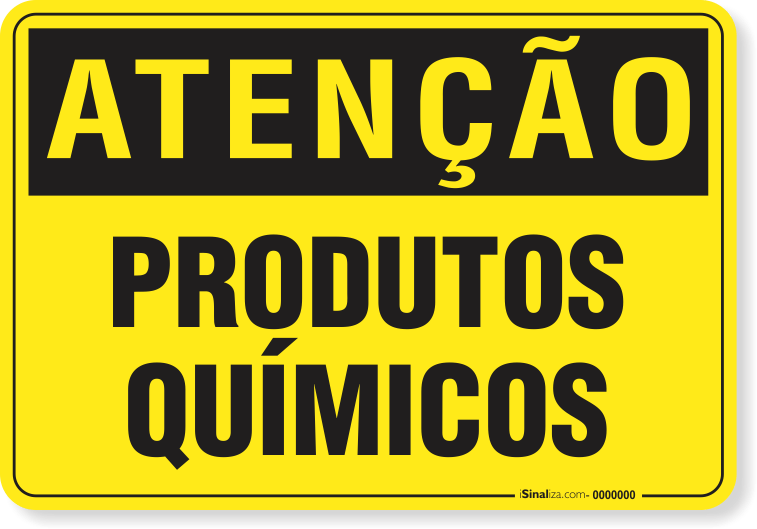 Placa de Atenção - Produtos Químicos