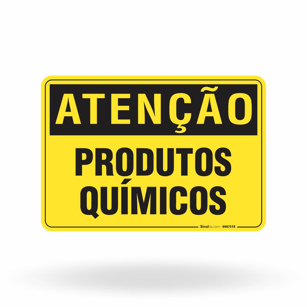 Placa Atenção - Produtos Químicos