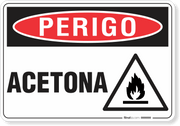 Placa Perigo Acetona