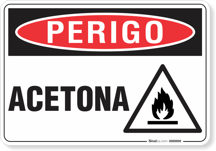 Placa Perigo Acetona