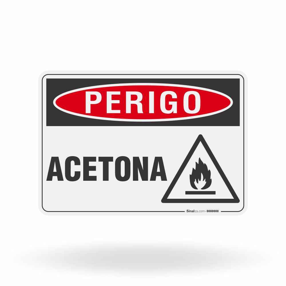 Placa Perigo - Acetona