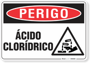 Placa Perigo Ácido Clorídrico