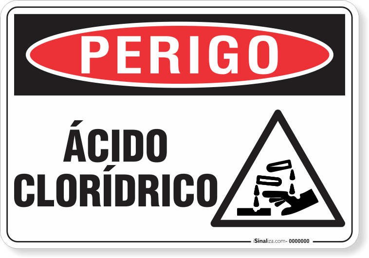 Placa Perigo Ácido Clorídrico