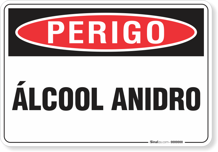 Placa Perigo Álcool Anidro