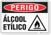 Placa Perigo Álcool Etílico