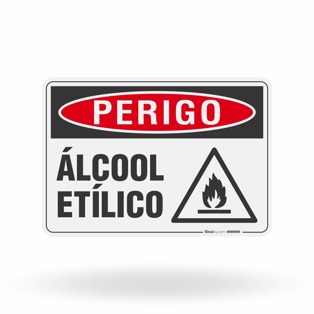 Placa Perigo - Álcool Etílico