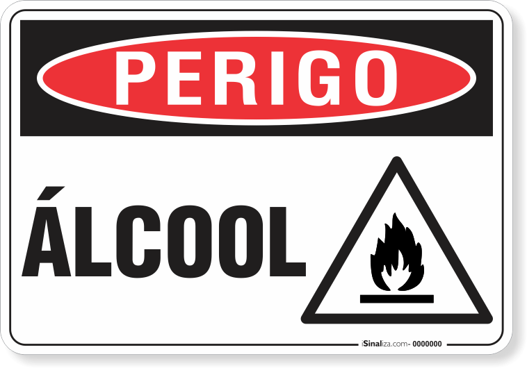 Placa Perigo Álcool
