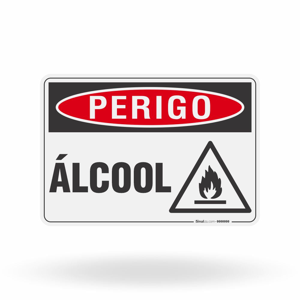 Placa Perigo - Álcool