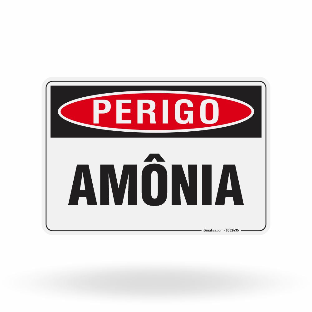 Placa Perigo - Amônia