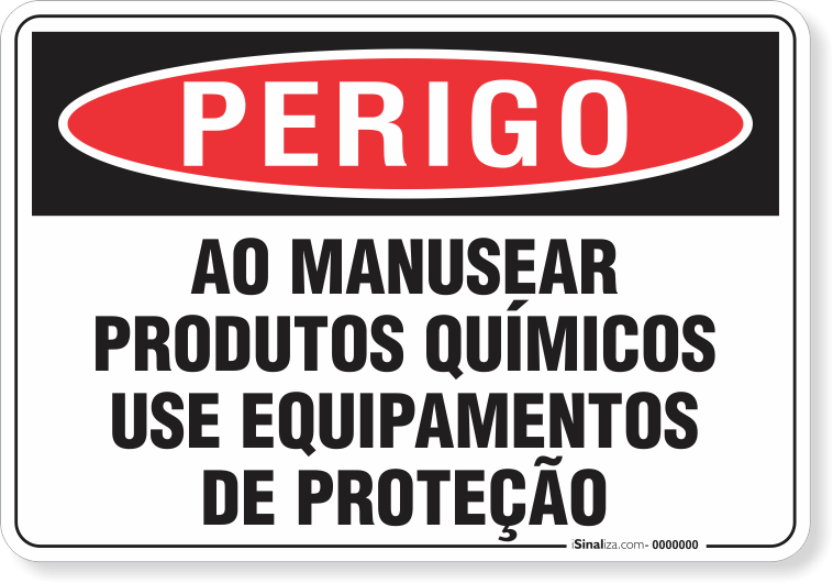 Placa Perigo Ao Manusear Produtos Químicos Use Epi
