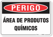 Placa Perigo Área De Produtos Químicos