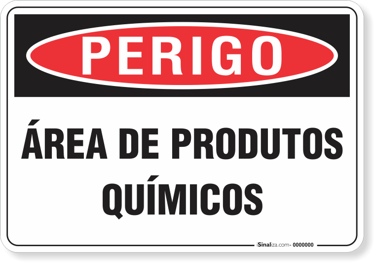 Placa Perigo Área De Produtos Químicos