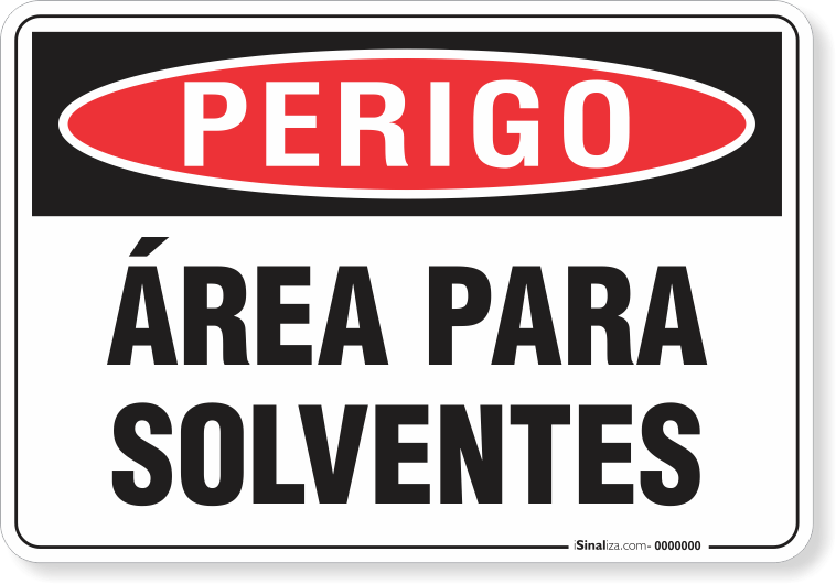 Placa Perigo Área Para Solventes