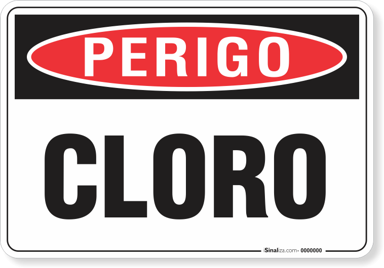 Placa Perigo Cloro