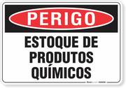 Placa Perigo Estoque De Produtos Químicos