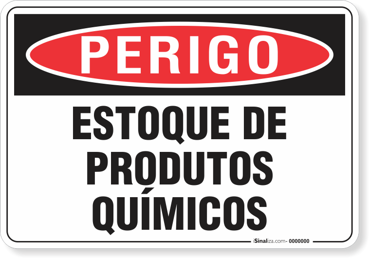 Placa Perigo Estoque De Produtos Químicos