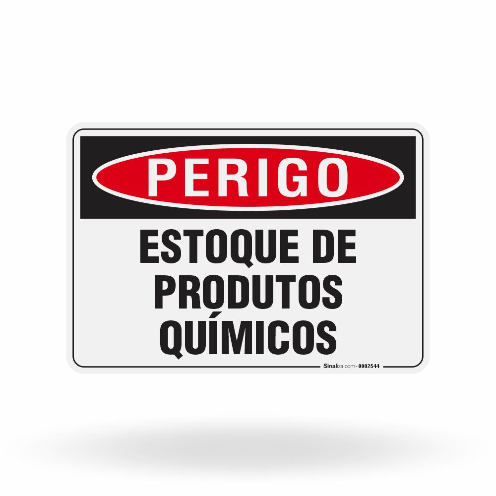Placa Perigo - Estoque de Produtos Químicos