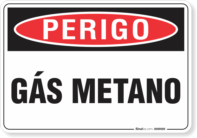 Placa Perigo Gás Metano