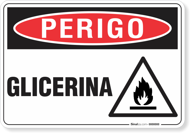 Placa Perigo Glicerina