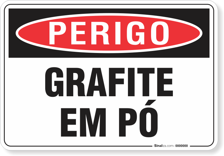 Placa Perigo Grafite Em Pó