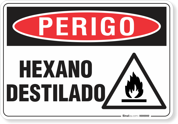 Placa Perigo Hexano Destilado