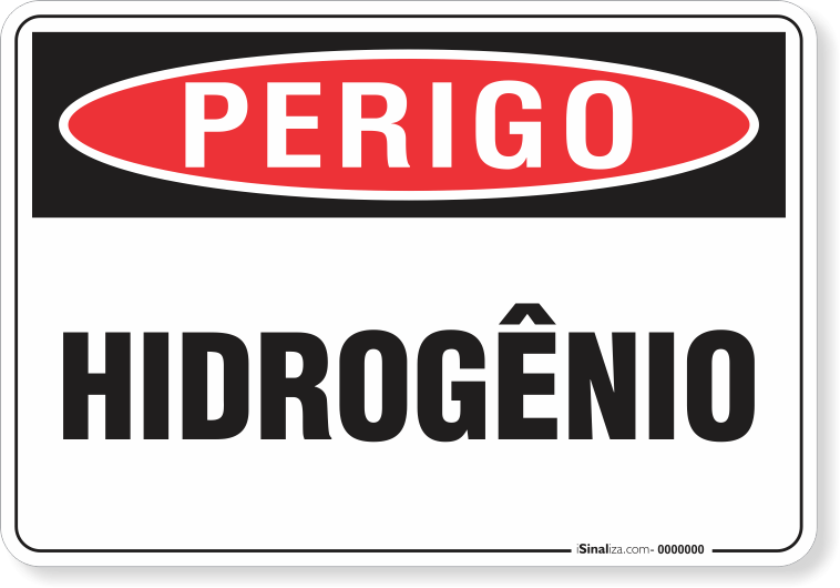 Placa Perigo Hidrogênio