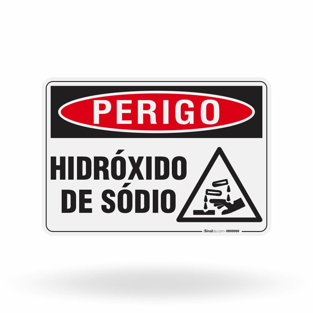 Placa Perigo - Hidróxido de Sódio