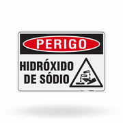 Placa Perigo - Hidróxido de Sódio