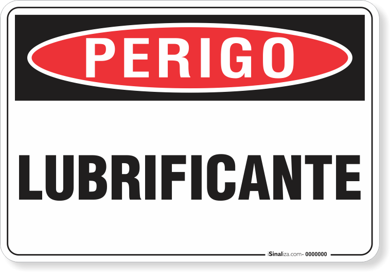 Placa Perigo Lubrificante