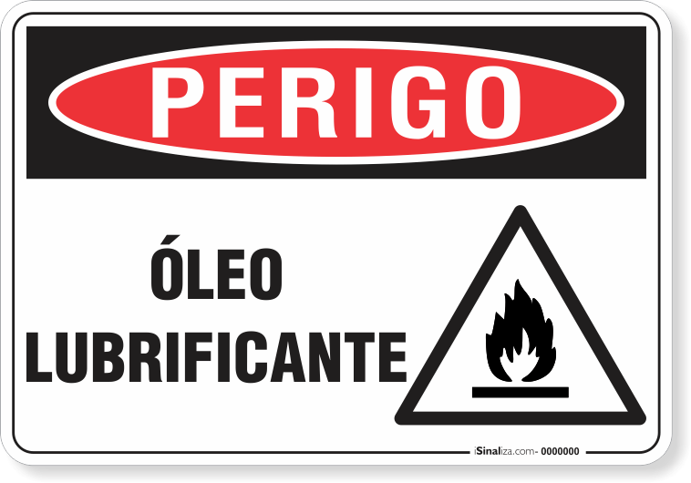 Placa Perigo Óleo Lubrificante