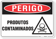 Placa Perigo Produtos Contaminados