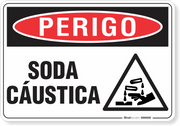 Placa Perigo Soda Cáustica