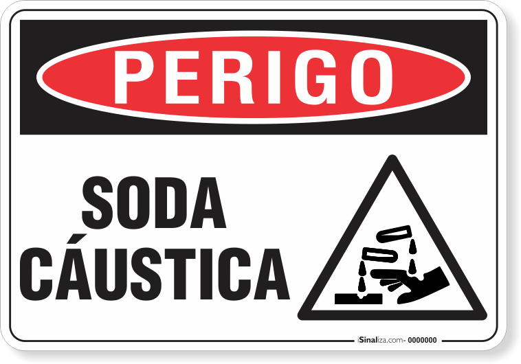 Placa Perigo Soda Cáustica