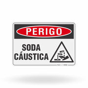 Placa Perigo - Soda Cáustica
