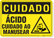 Placa Cuidado  Ácido Cuidado Ao Manusear