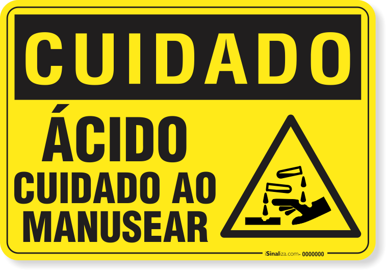 Placa Cuidado  Ácido Cuidado Ao Manusear