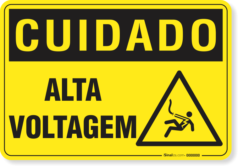 Placa Cuidado  Alta Voltagem S1