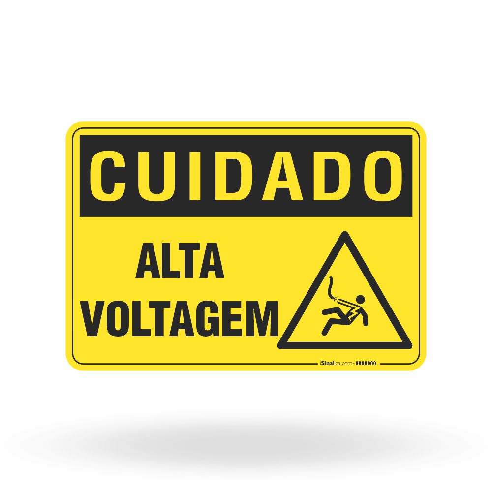 Placa Cuidado -  Alta Voltagem